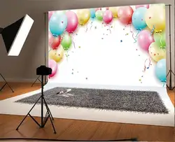 Фон для фотосъемки праздничные украшения красочные воздушные шары и ленты Фотофон