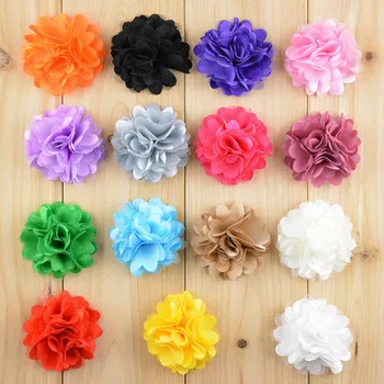 

50pcs/lot 5CM Mini Satin Mesh Flower DIY Children Headwear Accessories
