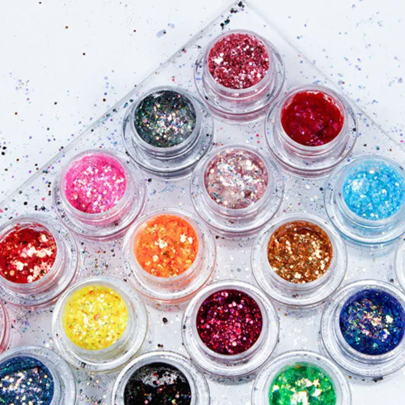 

34 colors Eyeshadow Holographic Laser Sequin Pigment Glitter Eyeshadow Metallic Powder Eyes Shadow Palette Makeup
