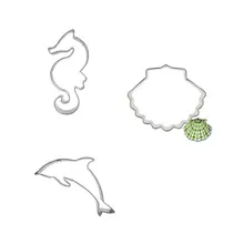 3 шт./компл. в виде ракушки морской конек Дельфин фрукты овощи Печенье Резак Инструменты Кухня обеденная и бар из нержавеющей стали