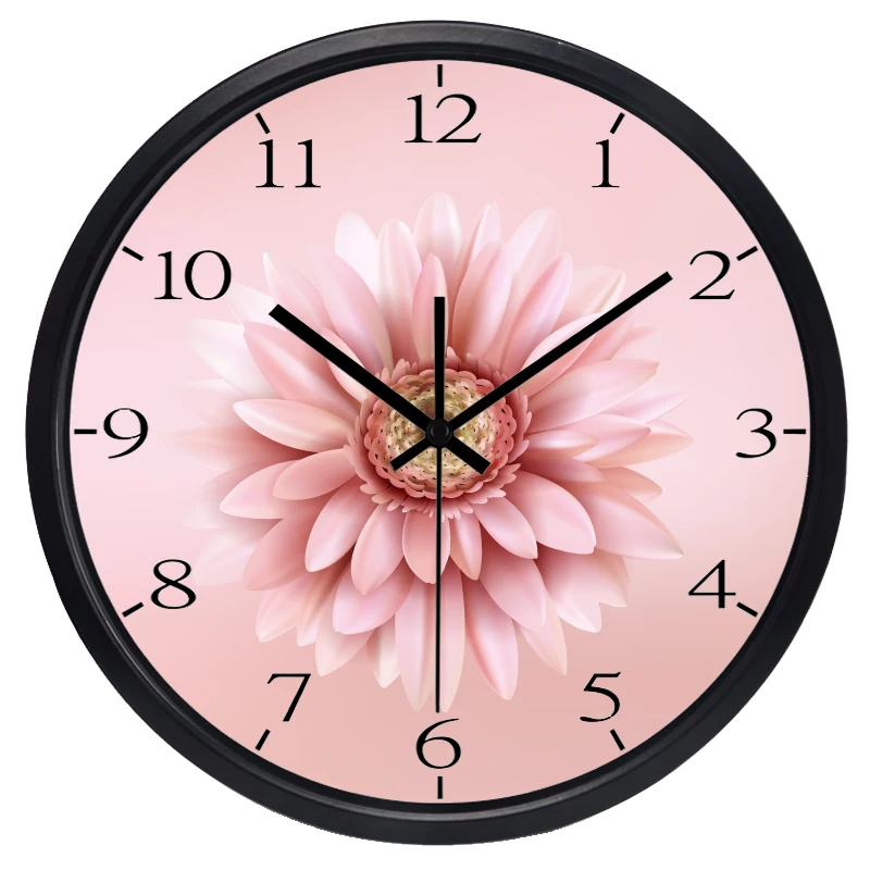 Beautiful Pink Chrysanthemum Picture Wall Clock The New Home Decoration