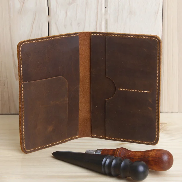 Handmade Genuine Leather Men Passport Cover Travel Leather Passport