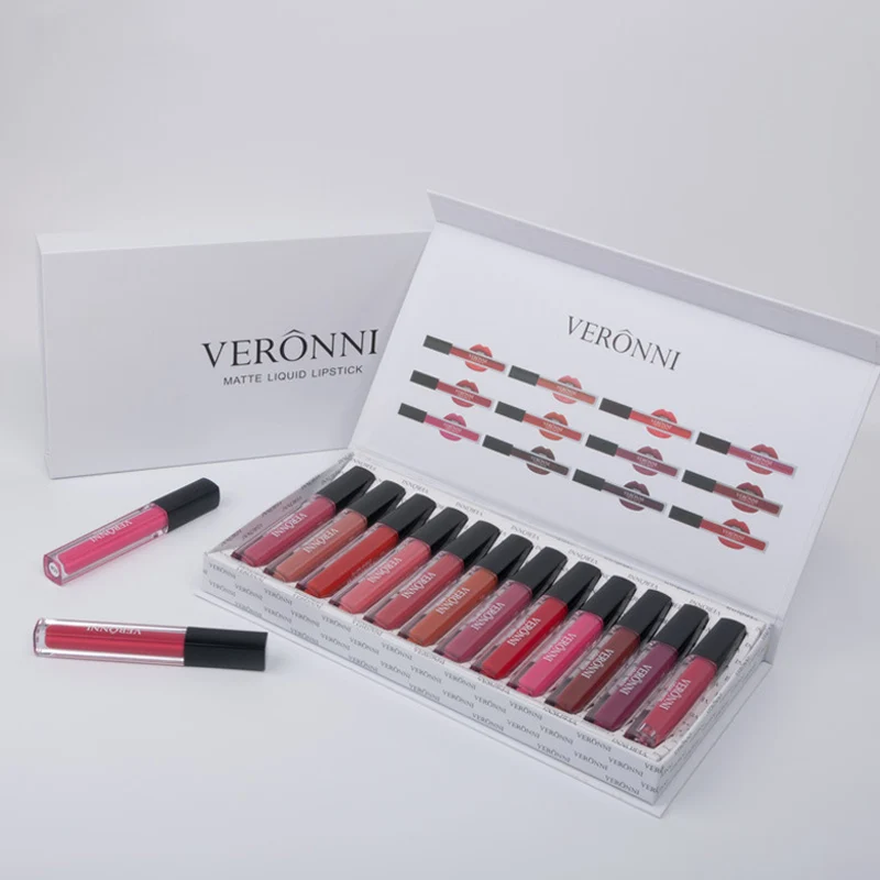 

12pcs/set Matte Lip Gloss Long Lasting Liquid Lipstick Tint Pigment Lipgloss Makeup Tool YUF99