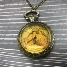 Новое поступление бронзовые антикварные Австралия в форме карты кварцевые карманные часы relogio de bolso для мужчин женщин CF1059