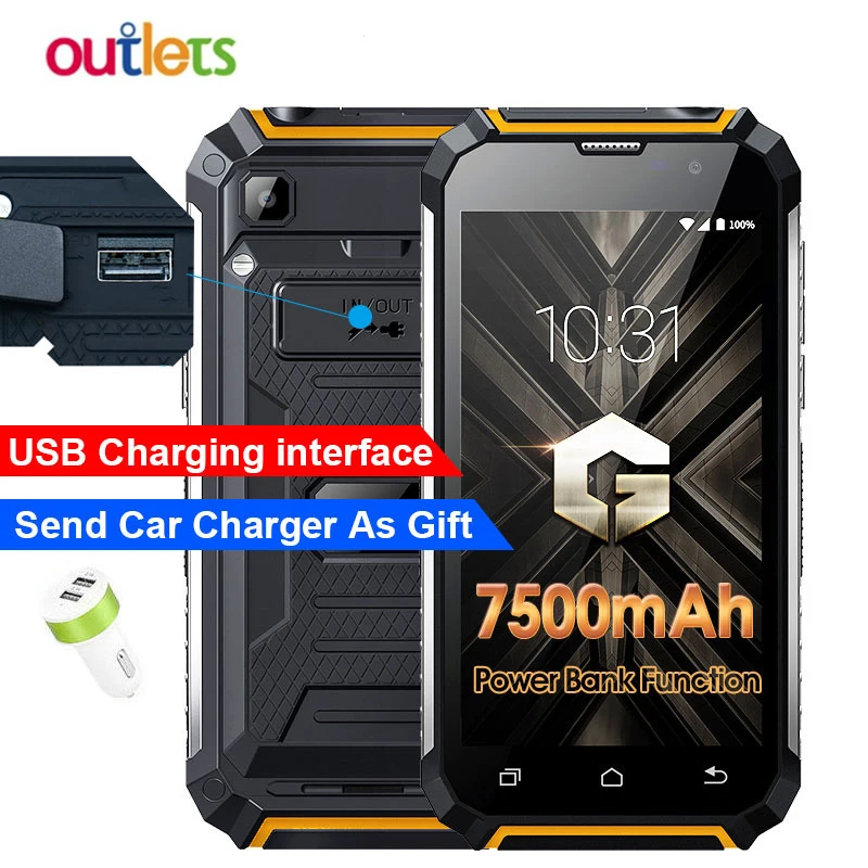 Оригинальный Geotel G1 3G WCDMA смартфон 7500 мАч Внешний аккумулятор Andriod 7 0 MTK6580A