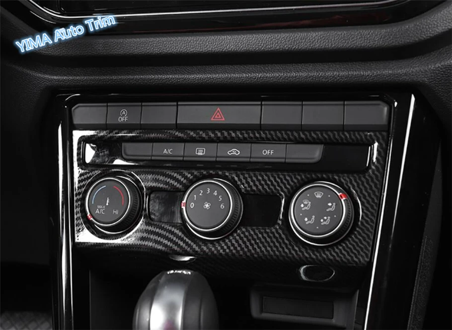 

Lapetus Auto Styling Central Control Air Conditioner Knob Cover Trim For Volkswagen T-Roc T Roc 2018 2019 Matte Carbon Fiber ABS