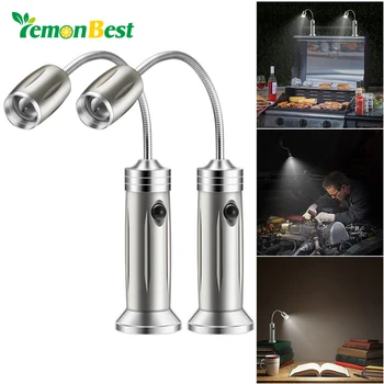 

Lemombest camping light Barbecue Lamp 2pcs Flexible Gooseneck BBQ Lamp Super Bright LED Magnetic Base Adjustable Floodlight