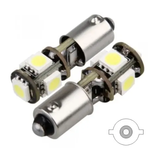B9C5W - Blanc Canbus SMD LED лампа ампула de rechange feux position BA9S T4W 12V 5x светодиодный | Автомобили и