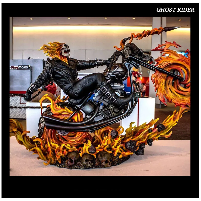 Ghost Rider большая статуя(90 см* 60 см* 40 см) с сплавом модель тела полистоун Advanced ABS игрушки подарок на день рождения праздник