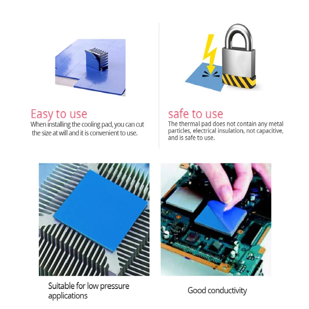 High-Performance Silicone Thermal Pads - Multi-Thickness Heatsink Cooling Solution
