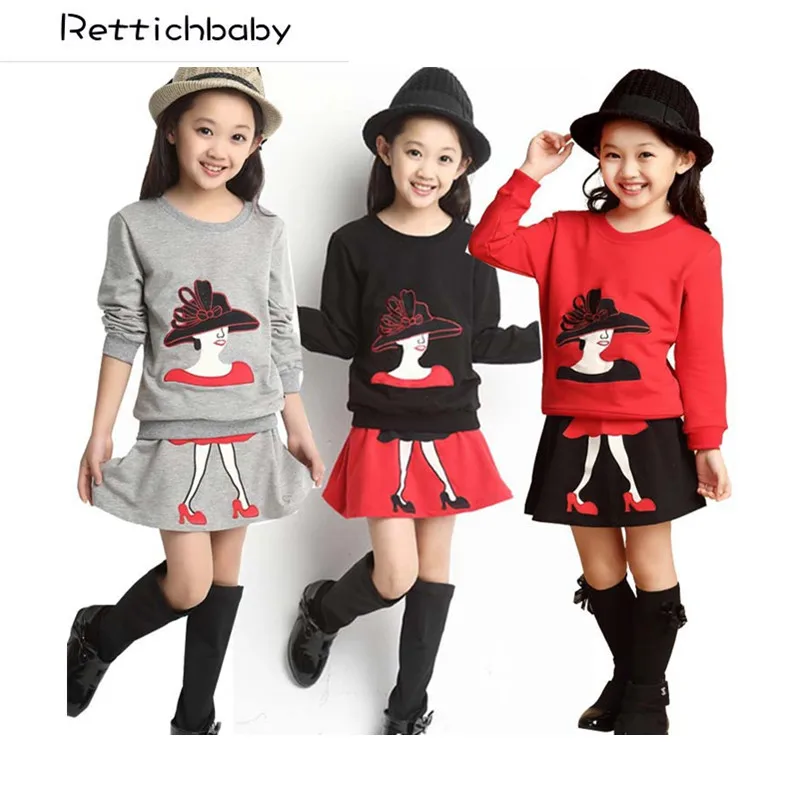 Nwe Kids Fashion Cotton Clothes Set 2pcs Cute Girls Clothing Set Long