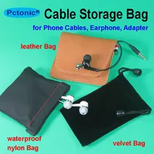 Mała torba do przechowywania etui na kabel do telefonu huawei iphone kabel do słuchawek skórzany kabel USB wodoodporny futerał na sprężynę 7x11 torba 8x9