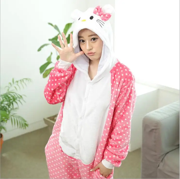 New kingurumi HK Pajamas For Women Nightgown Pink Dots Cat