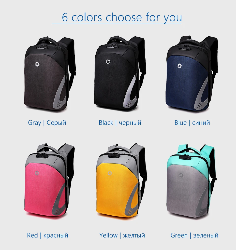 OZUKO, Оксфорд, водонепроницаемый мужской рюкзак, противоугонные рюкзаки для подростков, 15,6 дюймов, рюкзак для ноутбука, мужская дорожная сумка, USB Mochila
