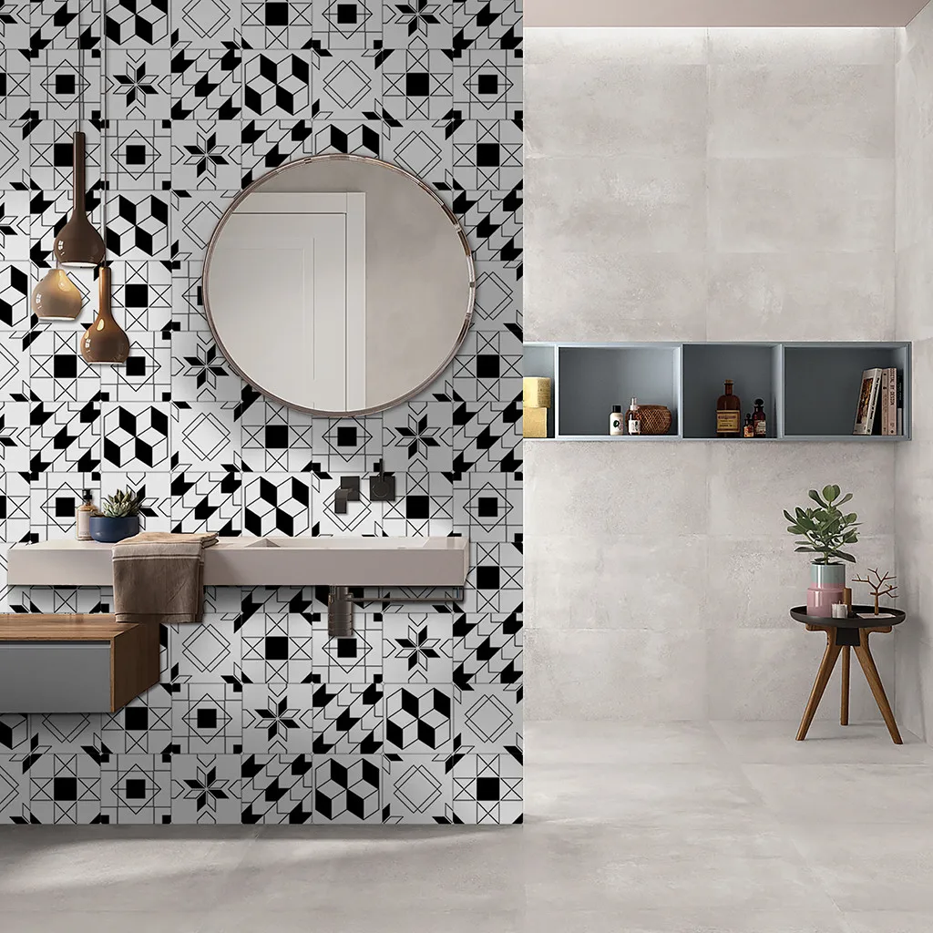 

20x500cm Adhesive Tile Art metope Wall Decal Sticker DIY Kitchen Bathroom Decor Anti-moisture PVC Sticker Bathroom Wall stickers
