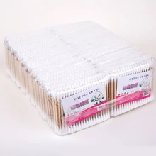 Лидер продаж 400 шт./компл. Для женщин макияж ватный тампон ватные палочки с двойной головкой деревянные палочки Чистка ушей Косметика Инструменты для здоровья