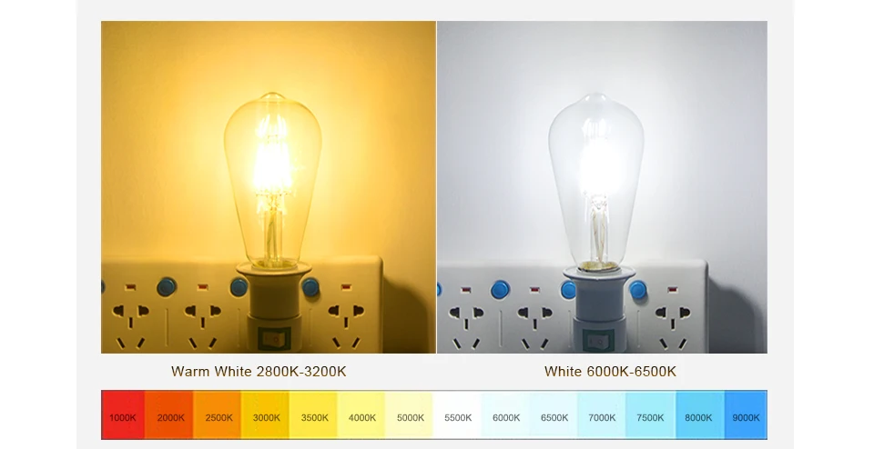 E27 светодиодный 220 V 4 Вт 6 Вт 8 Вт Светодиодный светильник ST64 Edison старинная лампочка COB домашнего освещения спальня люстра лампа ампула ретро украшения