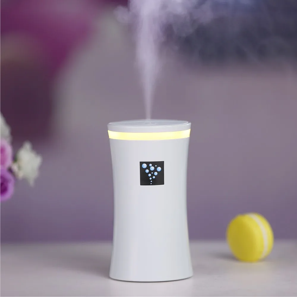 

Small-OS USB Air Humidifier Cup LED Light Car Humidifier Household Aroma Oil Diffuser Ultrasonic Humidifier Water Spray Bottle