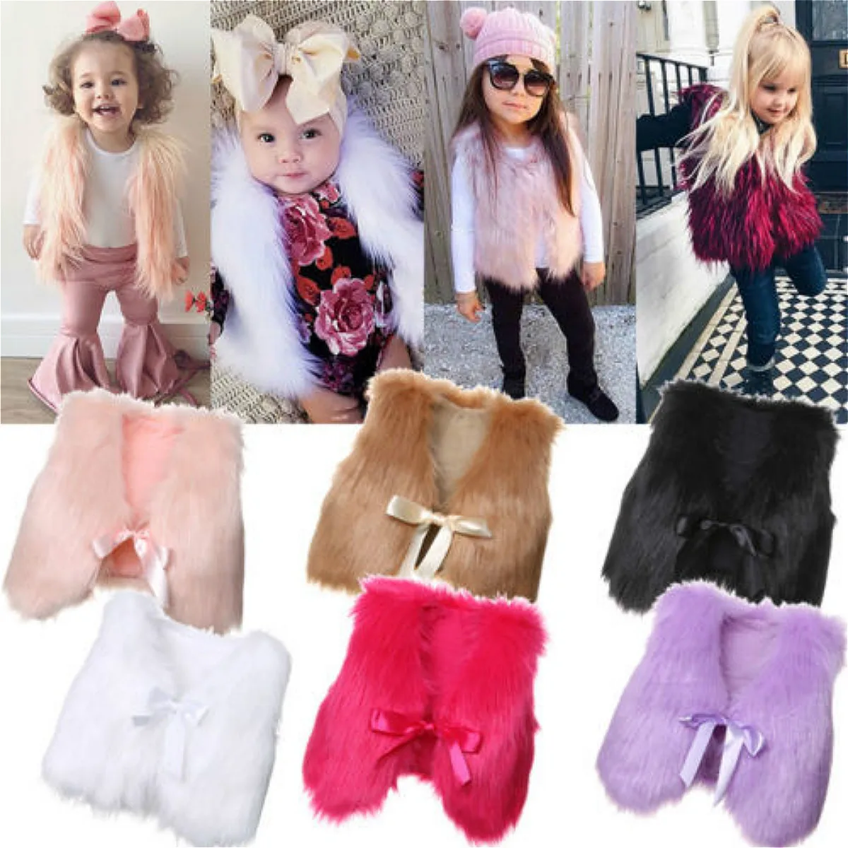 

Pudcoco Autumn Winter Kids Baby Girl Vest Waistcoat Toddler Faux Fur Jacket Coats Solid Warm Outwear Fashion Baby Girls Clothes