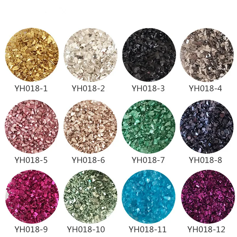 

20g/Pack 1.5-2mm Top Quality Glass Seed Nail Beads Mine Gold Silver Color Nail Art Crushed Glass Stones Beauty Decoration