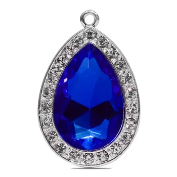 

50PCS/lot Blue Stone 3*4.5cm Kids Girls Gift Silver Zinc Alloy Princess Sofia The First Teardrop Amulet Pendant Necklace Jewelry