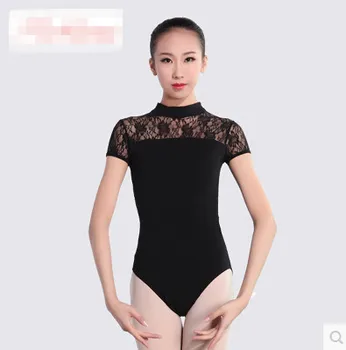

Free shpipping new brand black women exercise professional Lace sexy Jumpsuit dress suit adult Ballet Gymnastics Leotard suit