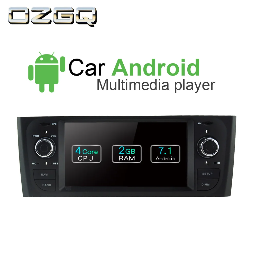 Excellent OZGQ Android 7.1 Car DVD Player For Fiat Punto / Grande Punto 1999-2011 Auto GPS Navigation Bluetooth Radio Audio Video Stereo 1