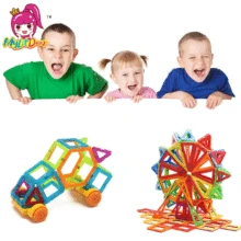 97 pcs DIY Building Blocks Set Toy Mini Magia Ímã Magnético Puxando Modelos Amigos Iluminai Construção Tijolo Brinquedos Para Crianças presente