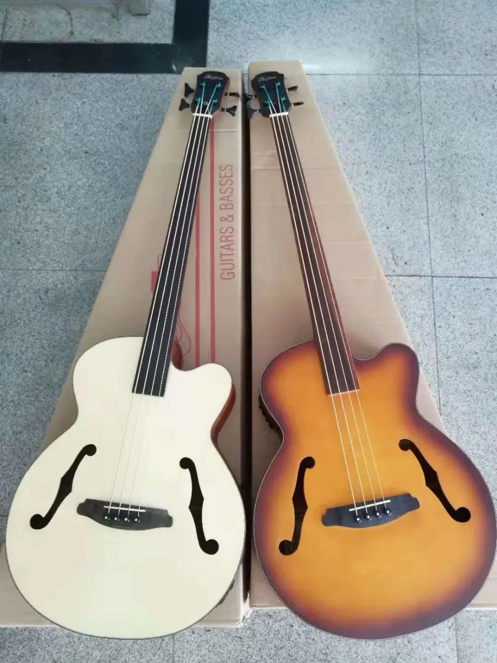 

2018 New + Factory + 43 inches acoustic jazz bass guitar electrical fretless acoustic bass acoustic electric bass free shipping