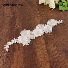 TOPQUEEN S249-a свадебные вечерние платья с аппликацией ручной работы с цветами и бисером Быстрая