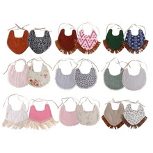 Детские двухсторонние печати кисточкой Слюна полотенце бандана треугольник нагрудники платок