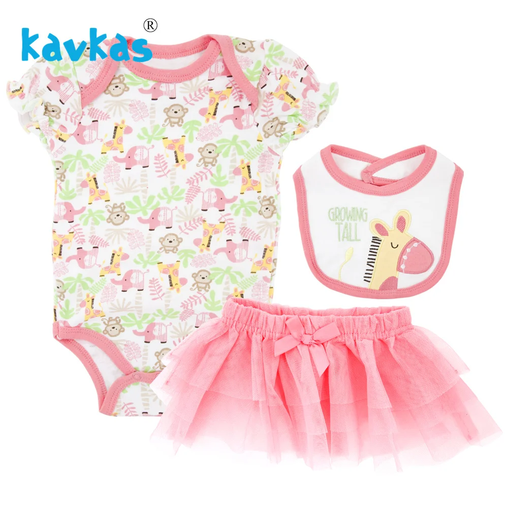 Kavkas детская одежда для малышки, летний хлопоковый для новорожденных малышей, комбинезон для девочек(комбинезон+ штаны+ обувь), Детский комбинезон с изображением обезьяны - Цвет: TZ6102