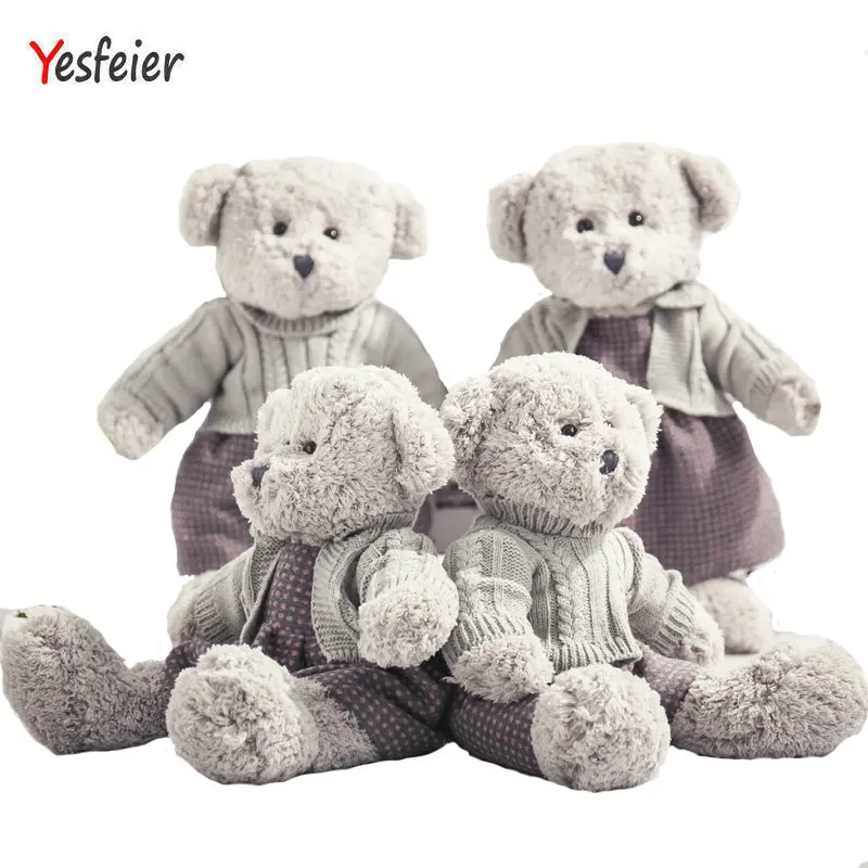 

45/55cm Cute new style gray bear plush toys lovers bear doll stuffed animals pillow baby cushion birthday gift