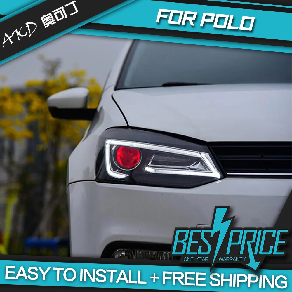 

Car Styling for Polo Headlights 2011-2018 LED Headlight LED DRL Dynamic Signal Hella 5 Bi-Xenon Projector Lens Hid D2H