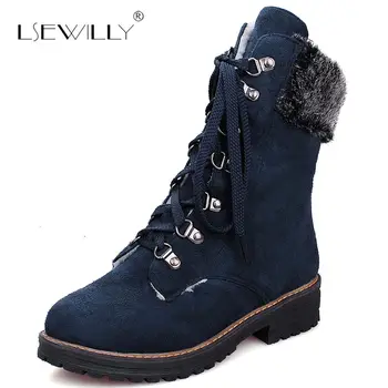 

Lsewilly Woman Med Thick Heel Ankle Boots Winter Shoes Round Toe Lace Up Woman Boots Vinatge Fashion Shoes Woman Footwear E222