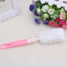 Детская Бутылочка губка щетка для новорожденного ребенка кормление молочные бутылки соски щетка чистящий инструмент случайный цвет