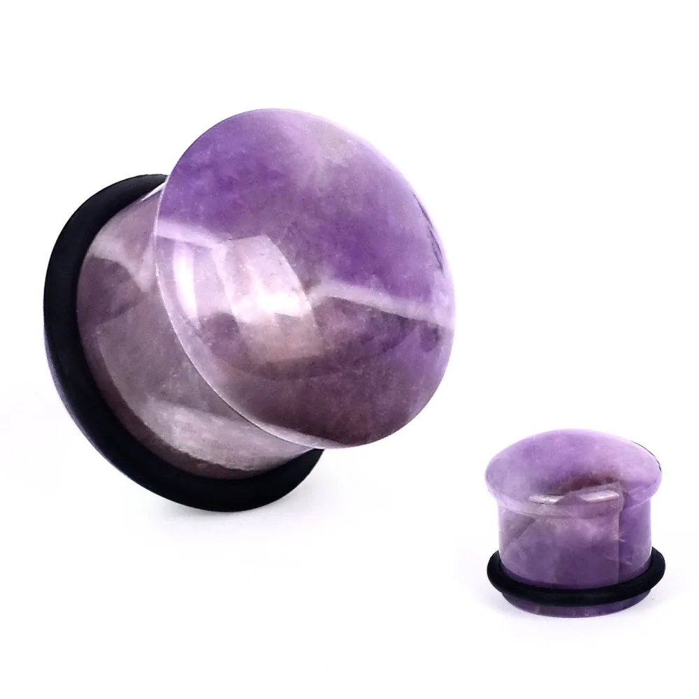 Natural Stone Ear Plugs With O Ring Body Jewelry Plug Single Flare Plug