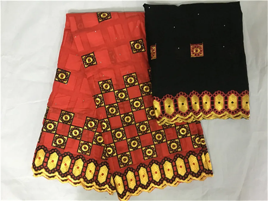 Мягкая хлопковая кружевная ткань с камнями, Высококачественная африканская кружевная ткань из Дубая швейцарская вуаль, кружево в швейцарском стиле, 5+ 2 ярдов/партия - Цвет: as picture