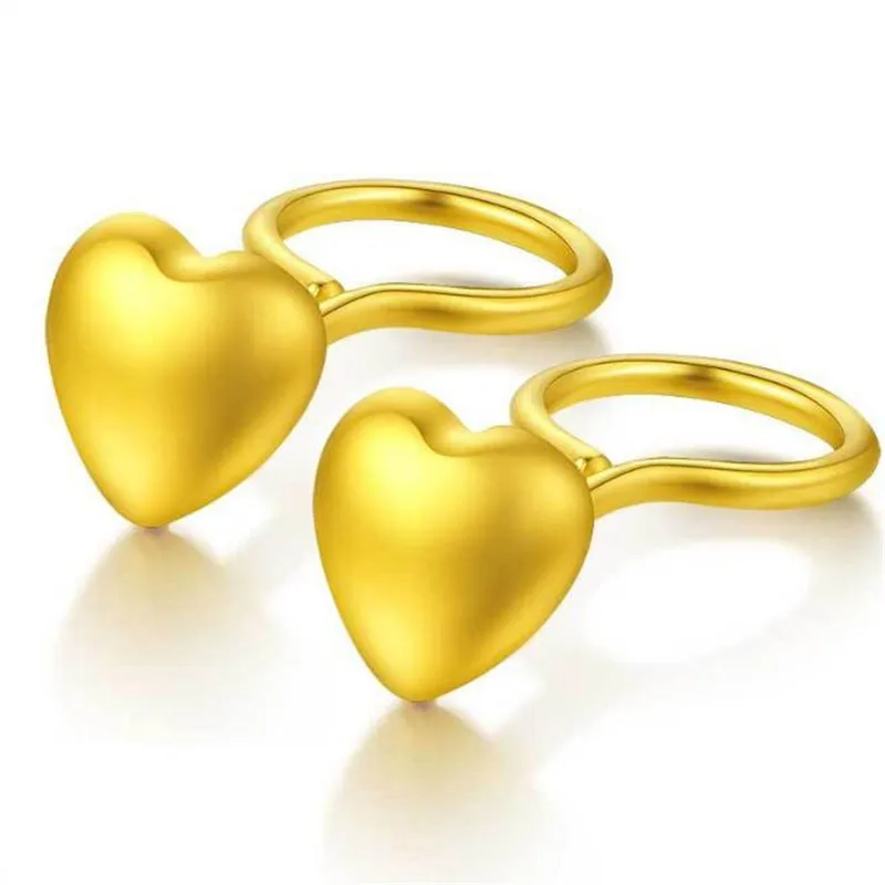 18 К золотые летние модные богемные маленькое сердце любви серьги-гвоздики для женщин крошечные серьги в форме сердца Букле д 'ореиль femme - Цвет камня: 0.30G