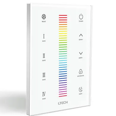 

UX3; LED RGB touch panel; output signal: RF 2.4GHz, DMX512