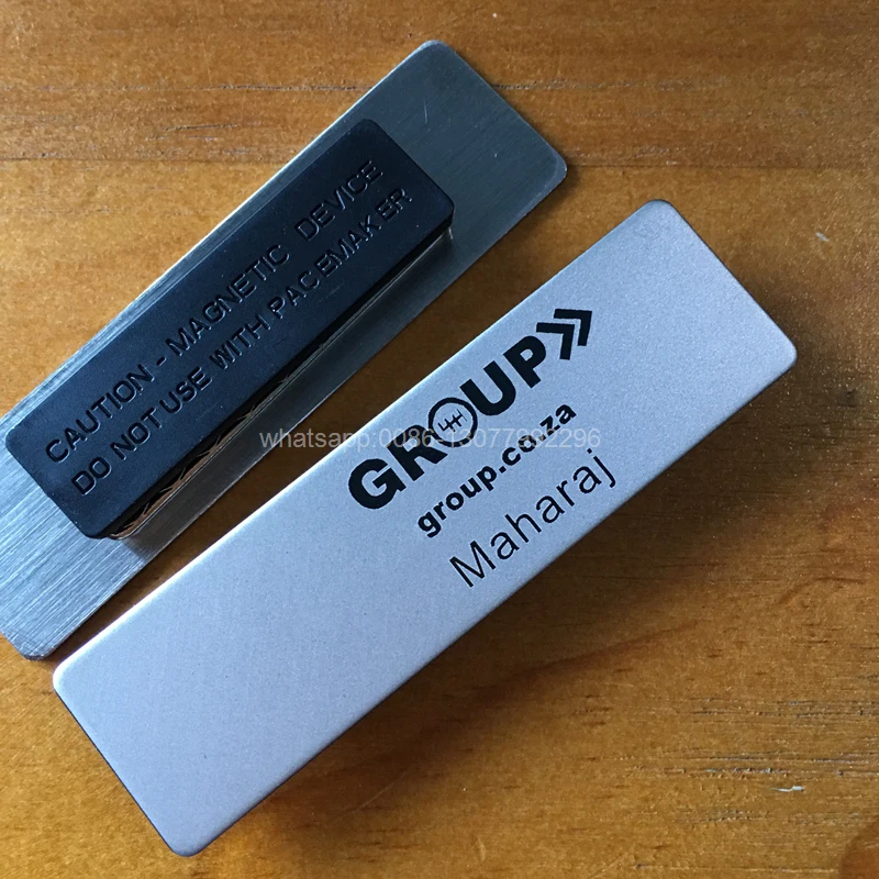 1 шт. на заказ 70X20mm hotal персонал магнит значок лазерный логотип из нержавеющей