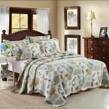 Взрослый Американский цветок и птица пододеяльник одеяло набор добавить размер 3 шт/комплект вышивка хлопок двойной Летний набор использовать Декор для комнаты FG204