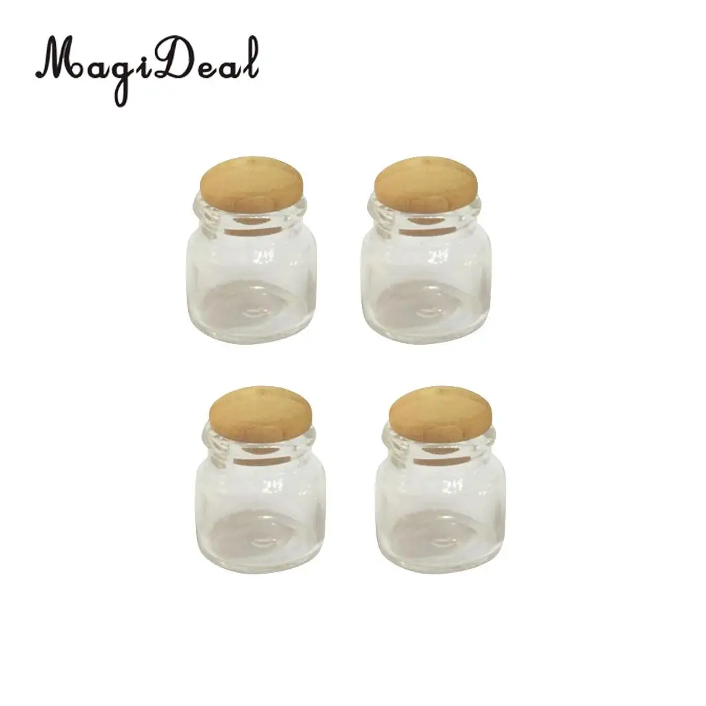 MagiDeal 4Pcs/Pack 1:12 Scale Dollhouse Miniature Candy Bar Food Jar for Dolls House Bedroom Living Room Kitchen Decoration 
