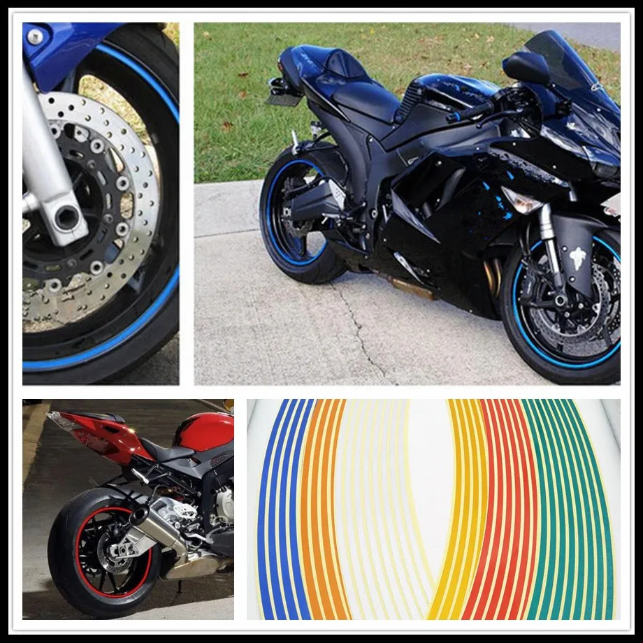 Strips Motorcycle Wheel Sticker Reflective Decals Rim Tape Bike Car Styling For Yamaha Dt230lanza Honda Cb190r Vt1100 Grom Decals Stickers Aliexpress