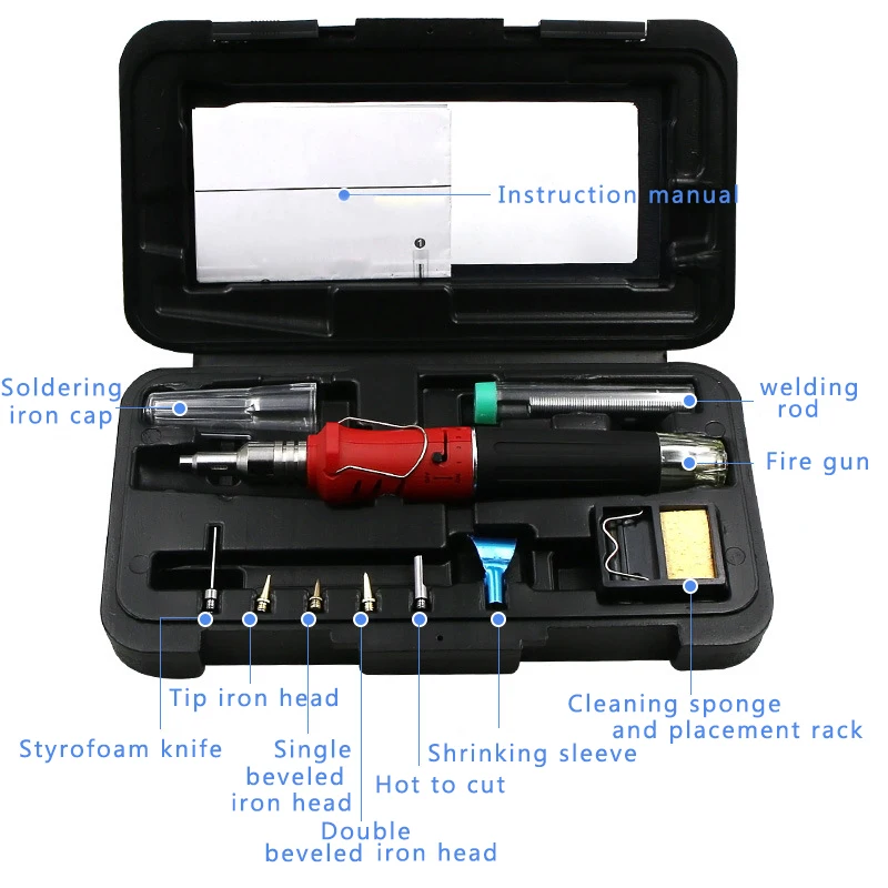 10 в 1 электронный газ для зажигания припой Железный Комплект Набор газовая паяльная лампа припой Железный пистолет сварочная ручка горелка