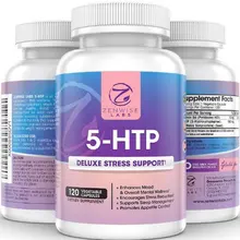 5-HTP – With 100mg of 5 HTP + Vitamin B6 All-Natural Appetite Suppressant & Sleep Aid – Stress Relief- 120 Vegetarian Capsules