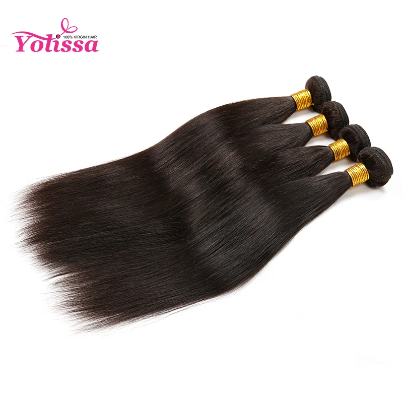  Yolissa Products Brazilian Virgin Hair Straight 7A Brazilian Straight Human Hair Weave 4 Bundle Unprocessed Yolissa Human Hair 