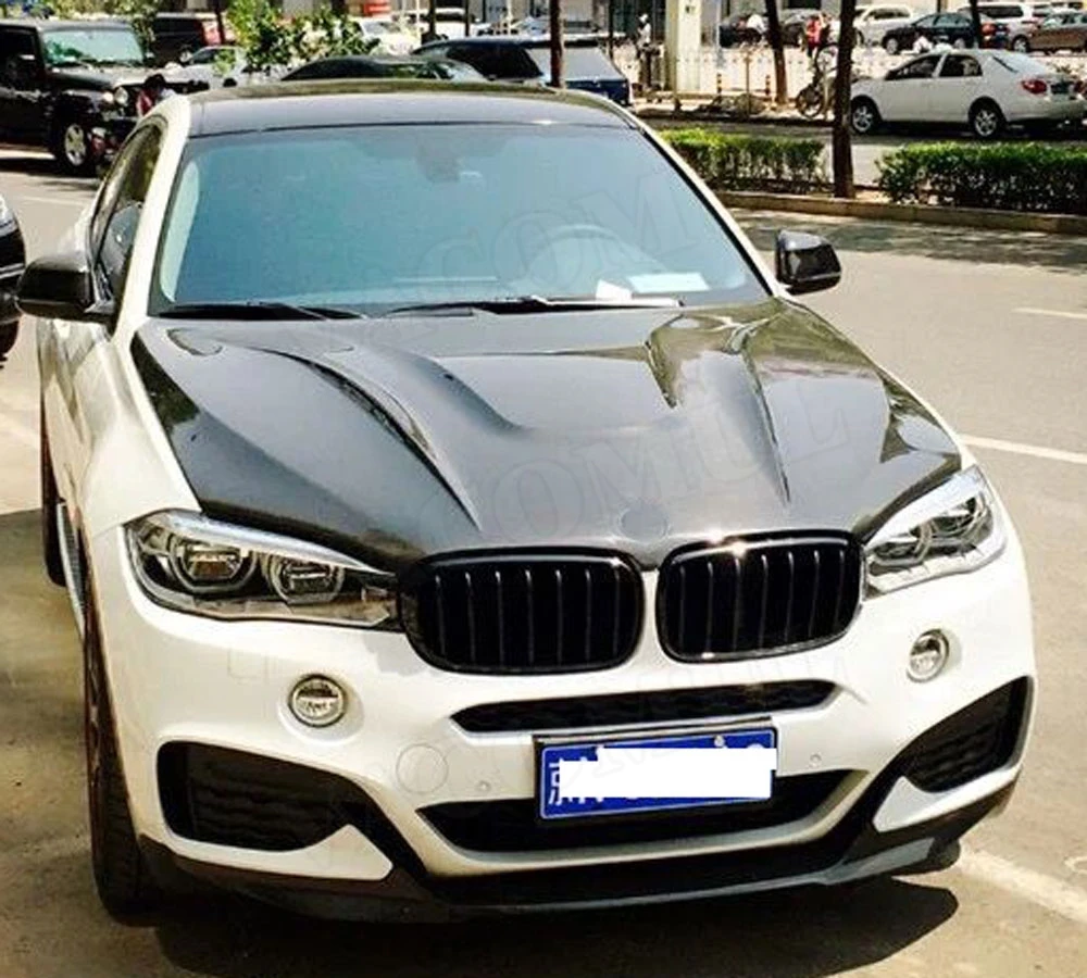 Передняя крышка капота двигателя из углеродного волокна для BMW X5 X6 2007-2013 крышка капота автомобиля