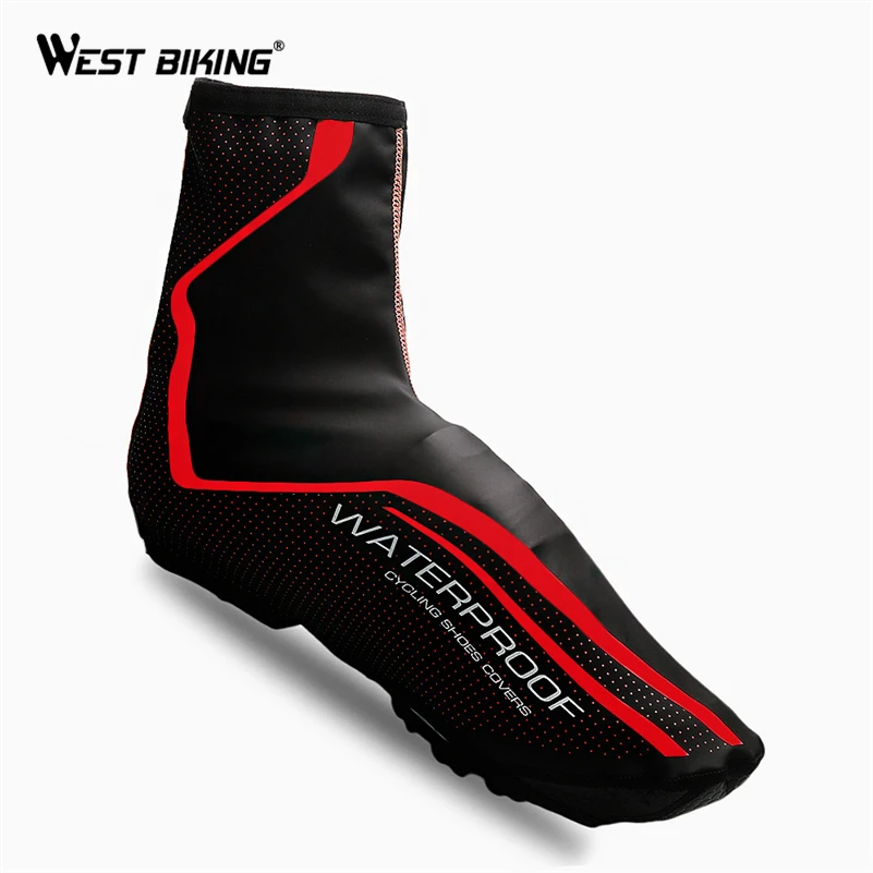 WEST BIKING Waterproof  Cycling Shoes Covers Reflective Bike Boot Cover Zipper Cubiertas Bicicleta Sport MTB Bicycle Shoe Cover