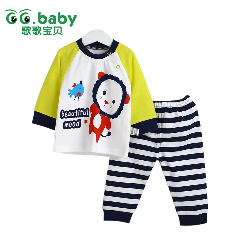 0 3 months Cheap Newborn Outfit Baby Pajamas Set For Newborns Striped Infant Sleepwear Suits